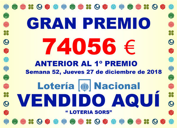 Lotería Sors - GRAN PREMIO 1
