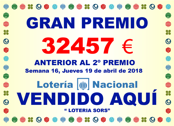 Lotería Sors - GRAN PREMIO 2