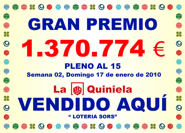 Lotería Sors - GRAN PREMIO 7